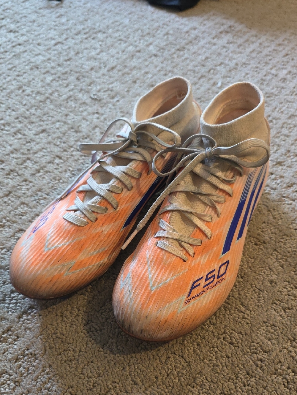 adidas F50 Sparkfusion Peach / Purple Cleats Womens 7